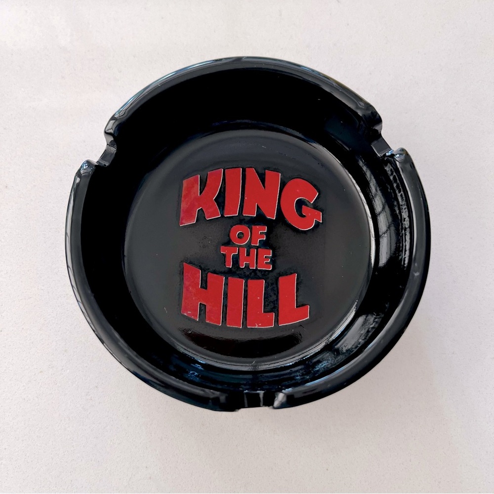 Vintage King of the Hill Ashtray Black and Red